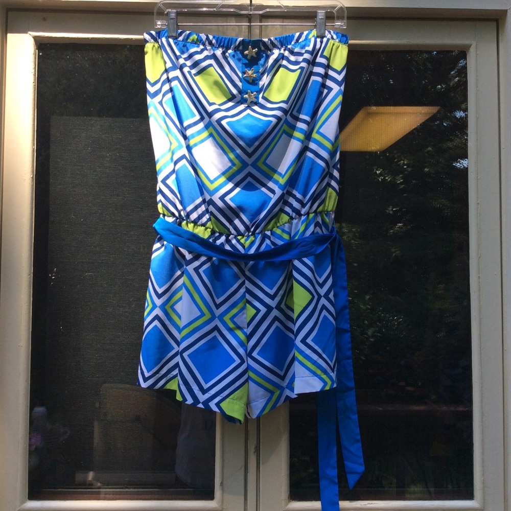 Mud pie strapless starfish romper M